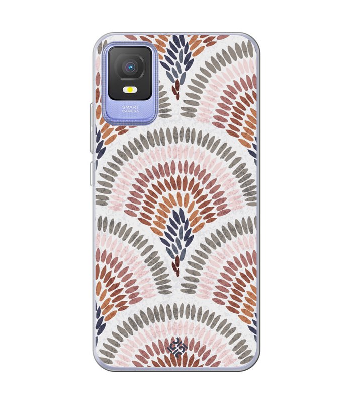 Funda para [ TCL 403 ] Dibujo Tendencias [ Diseño Mosaico ] de Silicona Flexible para Smartphone 