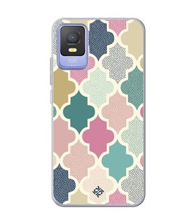 Funda para [ TCL 403 ] Dibujo Tendencias [ Diseño Azulejos de Colores ] de Silicona Flexible para Smartphone