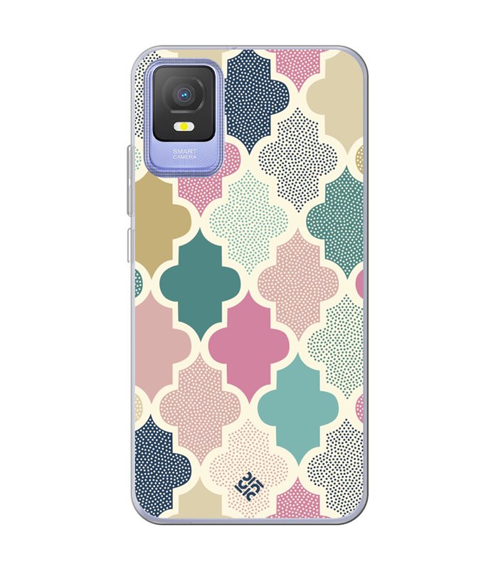 Funda para [ TCL 403 ] Dibujo Tendencias [ Diseño Azulejos de Colores ] de Silicona Flexible para Smartphone