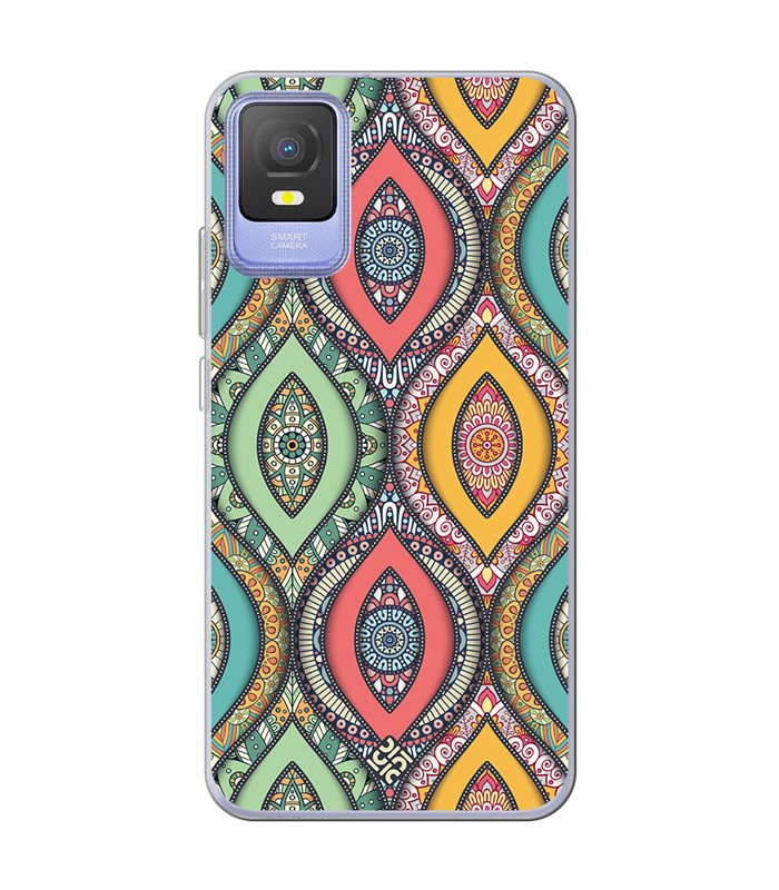 Funda para [ TCL 403 ] Dibujo Auténtico [ Ojo de Hamsa Mandala ] de Silicona Flexible