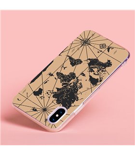 Funda para [ TCL 403 ] Dibujo Auténtico [ Mapa Mundi ] de Silicona Flexible para Smartphone 