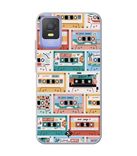 Funda para [ TCL 403 ] Dibujo Auténtico [ Cintas de Cassette ] de Silicona Flexible