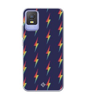 Funda para [ TCL 403 ] Dibujo Auténtico [ Rayos de Colores ] de Silicona Flexible