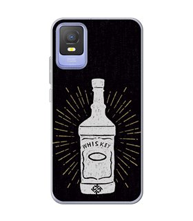 Funda para [ TCL 403 ] Dibujo Auténtico [ Whiskey ] de Silicona Flexible para Smartphone