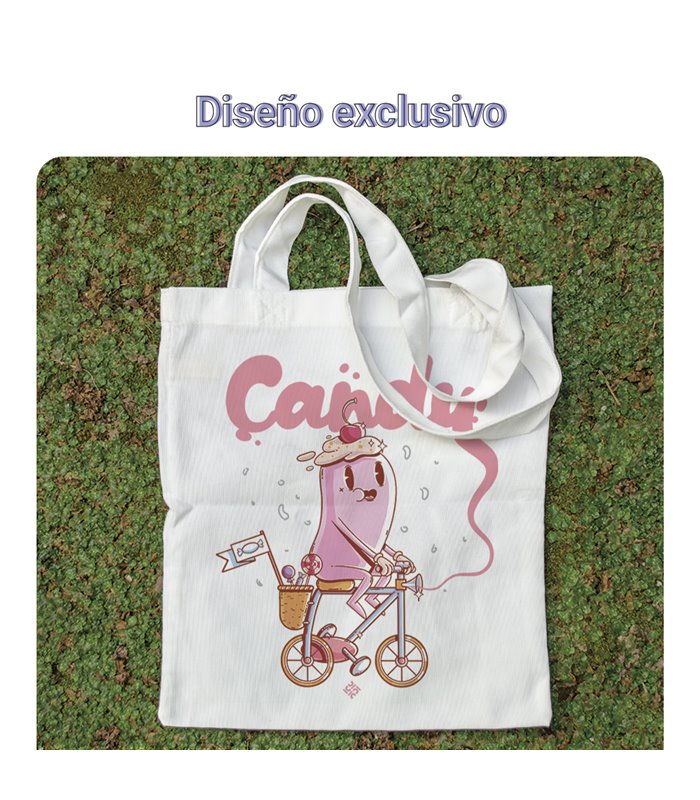 Bolsa de tela Blanca con Ilustración de Chuche Candy | Tote Bag Ilustraciones