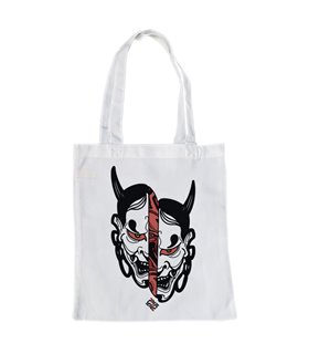 Bolsa de tela Blanca con Oni partido en dos | Tote Bag I Love Japan