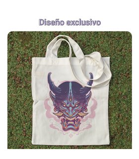 Bolsa de tela Blanca con Demonio Oni | Tote Bag I Love Japan