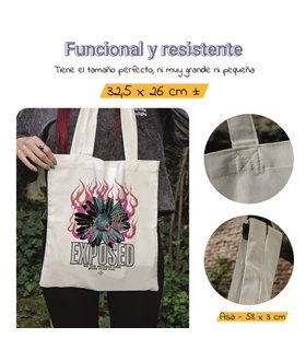 Bolsa de tela Blanca con Margarita en llamas - Exposed | Tote Bag Aesthetic