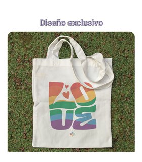 Bolsa de tela Blanca con Love | Tote Bag LGBTIQ+