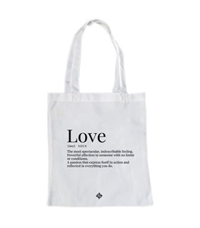 Bolsa de tela Blanca con Love Significado | Tote Bag Frases