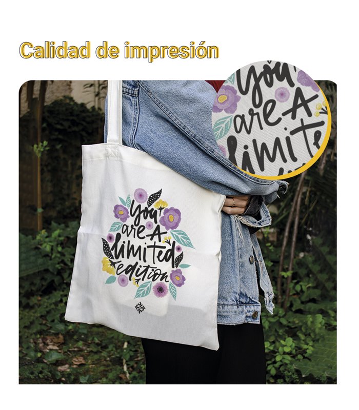 Bolsa de tela Blanca con You are a limited edition | Tote Bag Frases
