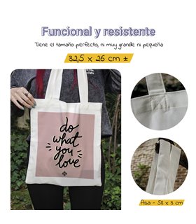 Bolsa de tela Blanca con Do what you love | Tote Bag Frases