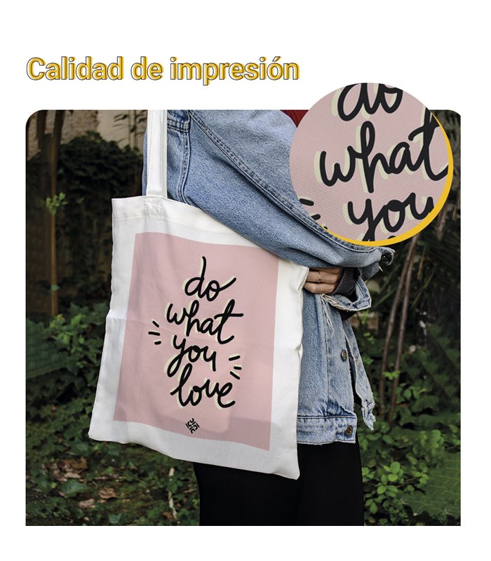Bolsa de tela Blanca con Do what you love | Tote Bag Frases