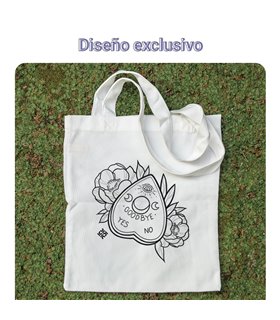 Bolsa de tela Blanca con Puntero de ouija | Tote Bag Esotérico - Gótico