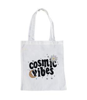 Bolsa de tela Blanca con Cosmic Vibes | Tote Bag Aesthetic