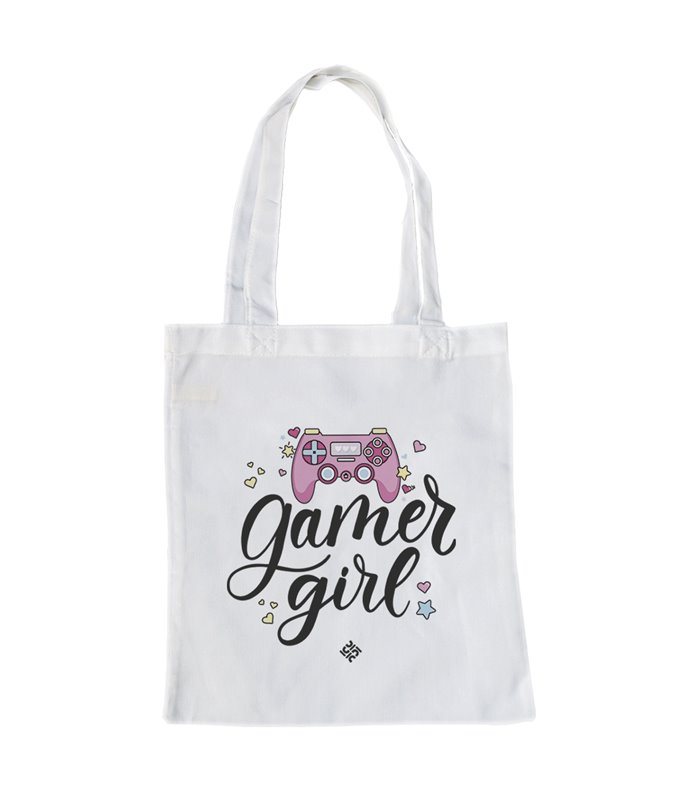 Bolsa de tela Blanca con Gamer Girl | Tote Bag Friki y Gamer