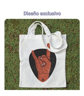 Bolsa de tela Blanca con Rock con la mano | Tote Bag Música