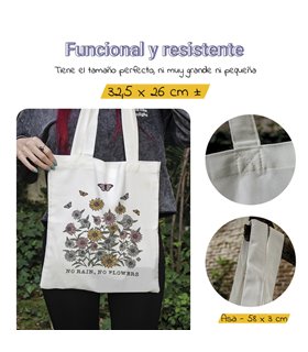 Bolsa de tela Blanca con No rain, no flowers | Tote Bag Botánica