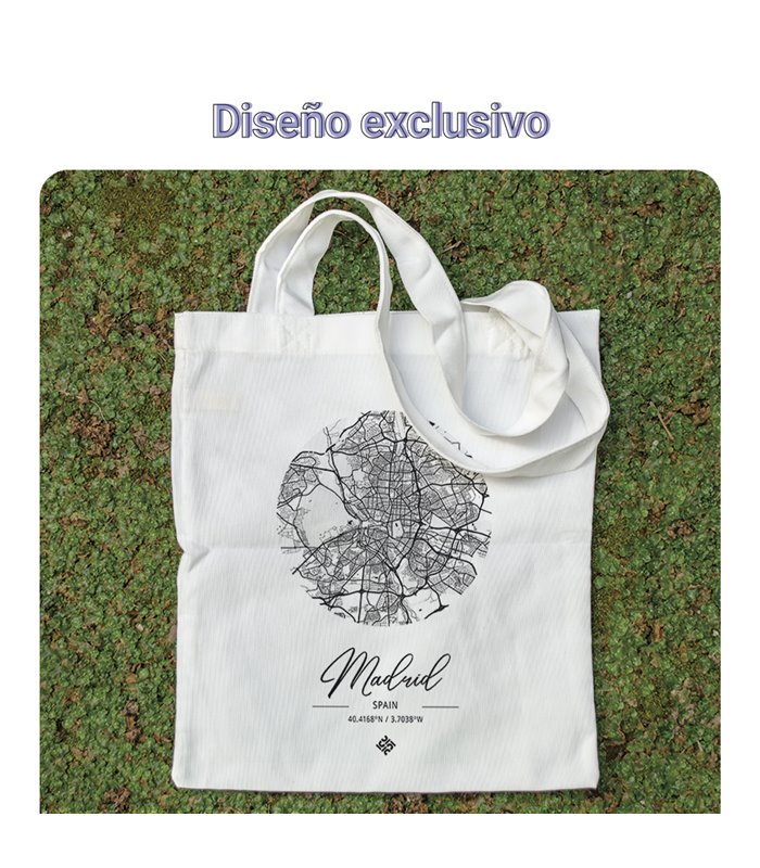 Bolsa de tela Blanca con Madrid | Tote Bag Mapa