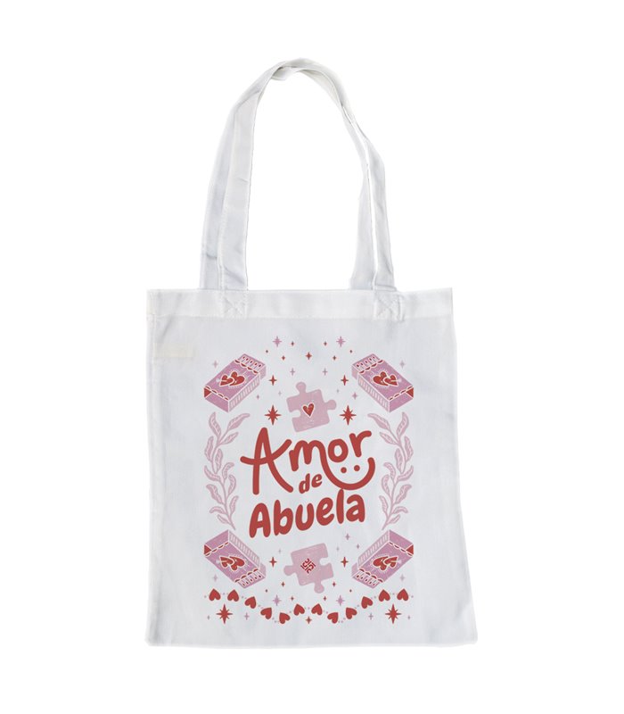 Bolsa de tela Blanca con Amor de Abuela | Tote Bag Para La Abuela