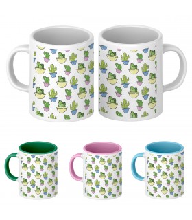 Taza Patrón Cactus | Diseños Únicos | Taza diseño 100% original