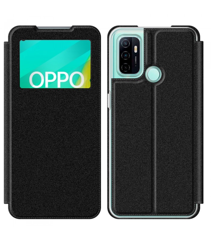 Funda Libro OPPO A53 / A53s Negro con Silicona TPU Resistente para Smartphone