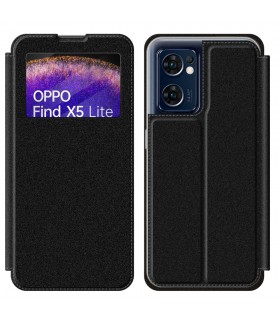 Funda Libro [OPPO Find X5 Lite] Negro con Silicona TPU Resistente para Smartphone