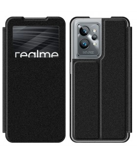 Funda Libro Realme GT 2 Pro Negro con Silicona TPU Resistente para Smartphone