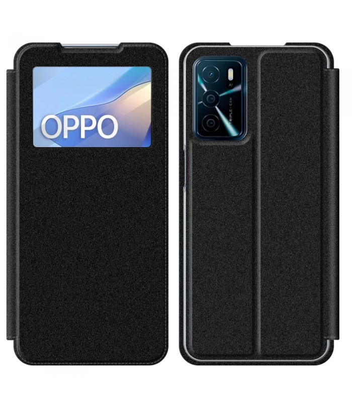 Funda Libro [OPPO A54s] Negro con Silicona TPU Resistente para Smartphone