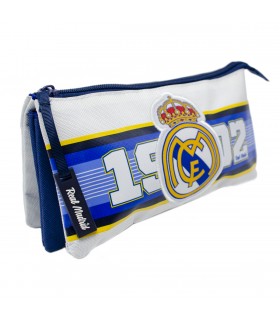 Estuche Portatodo | Real Madrid - Escudo Bordado | Tres compartimentos