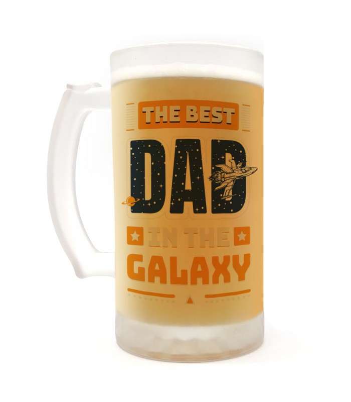 Jarra de cerveza | El mejor padre de la galaxia | Cristal Opaco - 500ml