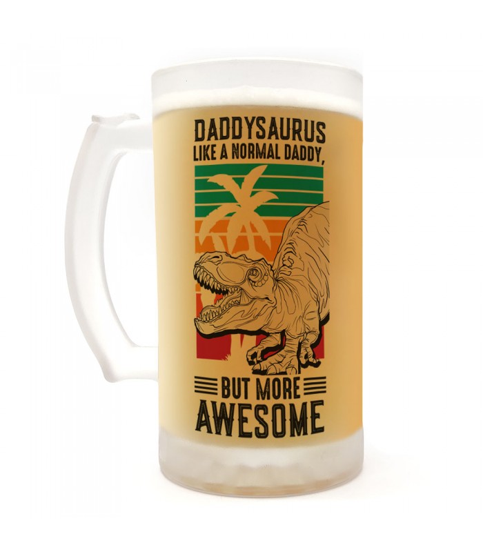 Jarra de cerveza Daddysaurus | Cristal Opaco - 500ml