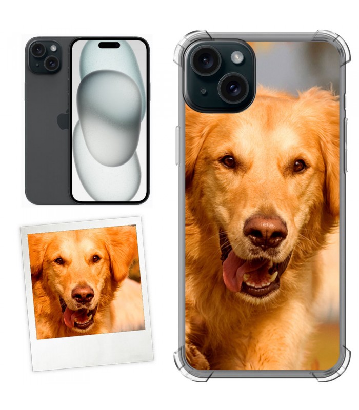 Personaliza tu Funda iPhone 15 Plus de Silicona Flexible Transparente Carcasa Case Cover de Gel TPU para Smartphone