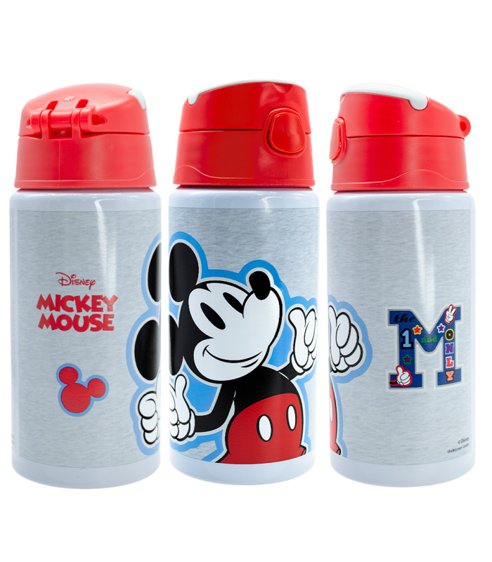 Botella agua pajita Mickey Mouse
