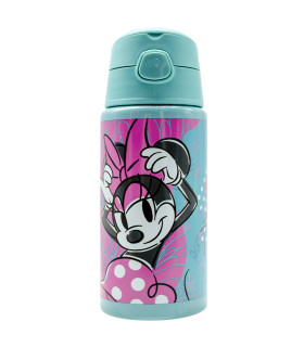 Cantimplora aluminio con pajita - Minnie Mouse | 500ml - Rosa y Azul