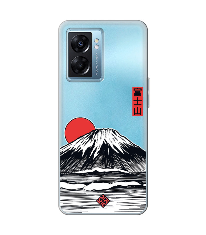 Funda para [ Oppo A77 5G ] Dibujo Japones [ Monte Fuji ] de Silicona Flexible para Smartphone