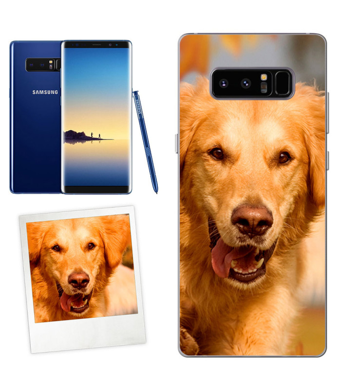Personaliza tu funda Samsung Galaxy Note 8 de Silicona Flexible Transparente Carcasa Case Cover de Gel TPU para Smartphone
