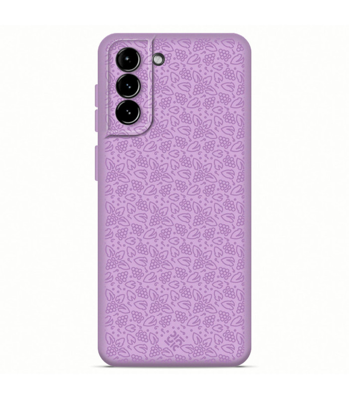 Funda Silicona Suave  [ Samsung Galaxy S22 5G ] Lila [ Patrón Vino ] Carcasa Liquida Case Cover.