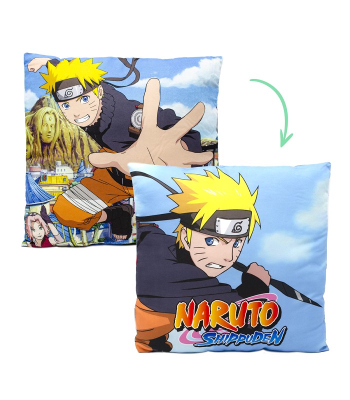Cojín Naruto - 40cm x 40cm - Naruto Sasuke Sakura - Cojin Anime - Producto Oficial