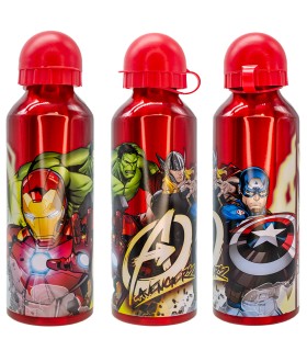 Botella Aluminio AVENGERS 520ml| LOS VENGADORES | Thor, Capitán America, Hulk, Iron Man | Marvel