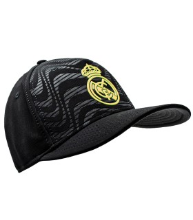 Gorra Real Madrid - Escudo Amarillo fosforito | Gorra Negra Adulto Unisex - Producto Oficial