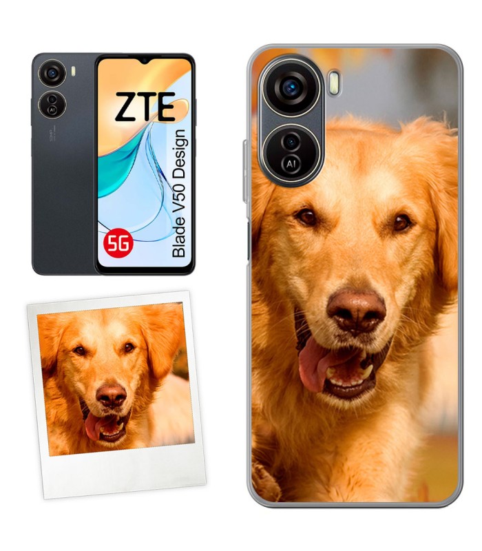 Personaliza tu Funda ZTE Blade V50 Desing 5G de Silicona Flexible Transparente Carcasa Case Cover de Gel TPU para Smartphone