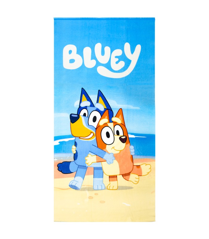 Toalla Oficial Bluey - Bluey y Bingo  70x140 cm - Ideal para Piscina y Playa