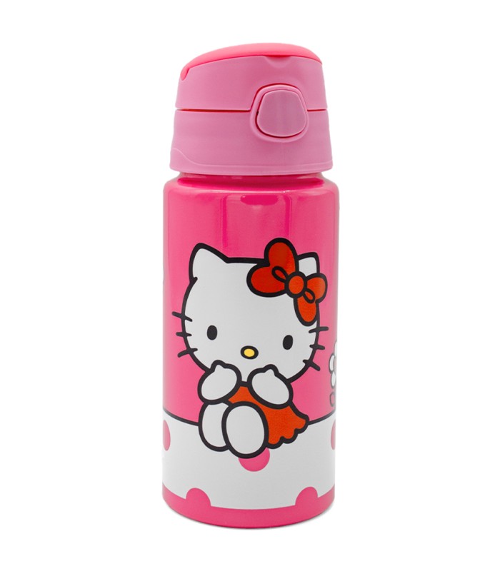 Botella de Aluminio Flip Hello Kitty 500ml | Cantimplora Infantil Reutilizable