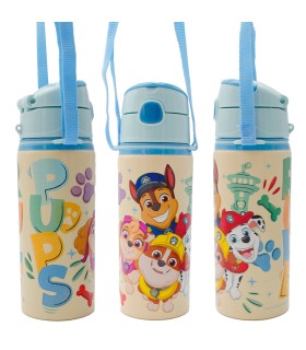 Cantimplora PATRULLA CANINA | Cantimplora con Cuerda Extensible Aluminio Paw Patrol 600 ml | Libre de BPA | Producto Oficial