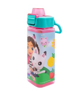 Cantimplora Cuadrada gabby's dollhouse 600ml | Botella Infantil Reutilizable | Producto Oficial