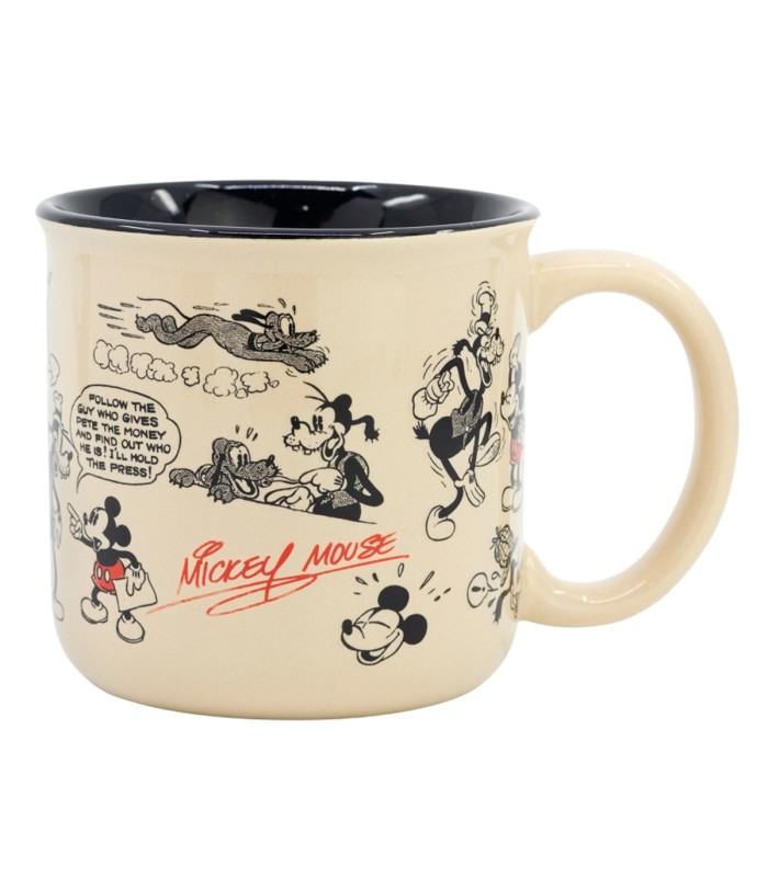 Taza Mickey Mouse Vintage Desayuno 400 ml | Taza Cerámica | Producto Oficial