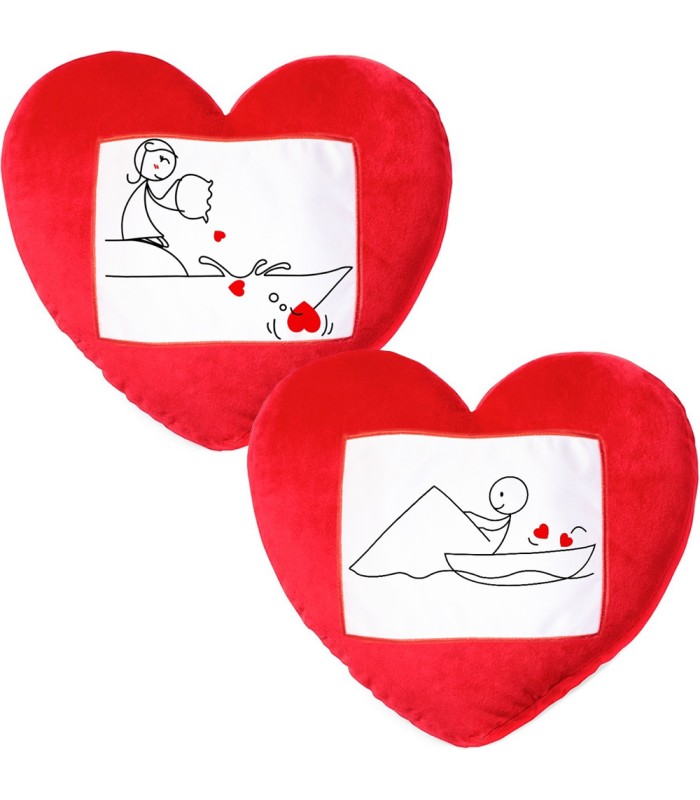 PACK 2 Cojín San Valentín Barco con forma de corazón| 45x45 cm Con relleno |
