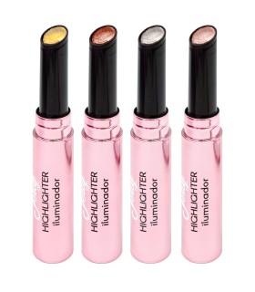 The Fruit Company Pack 4 Iluminadores Jelly Highlighter en Barra | Starlit Silver, Rosy Gem, Golden Girl y Brown Sugar | Brillo