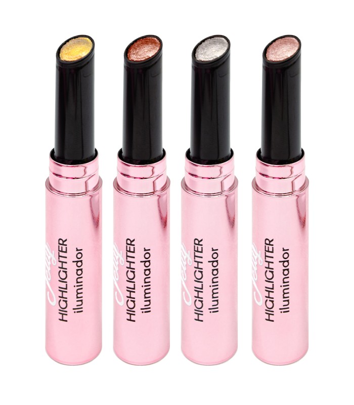 The Fruit Company Pack 4 Iluminadores Jelly Highlighter en Barra | Starlit Silver, Rosy Gem, Golden Girl y Brown Sugar | Brillo